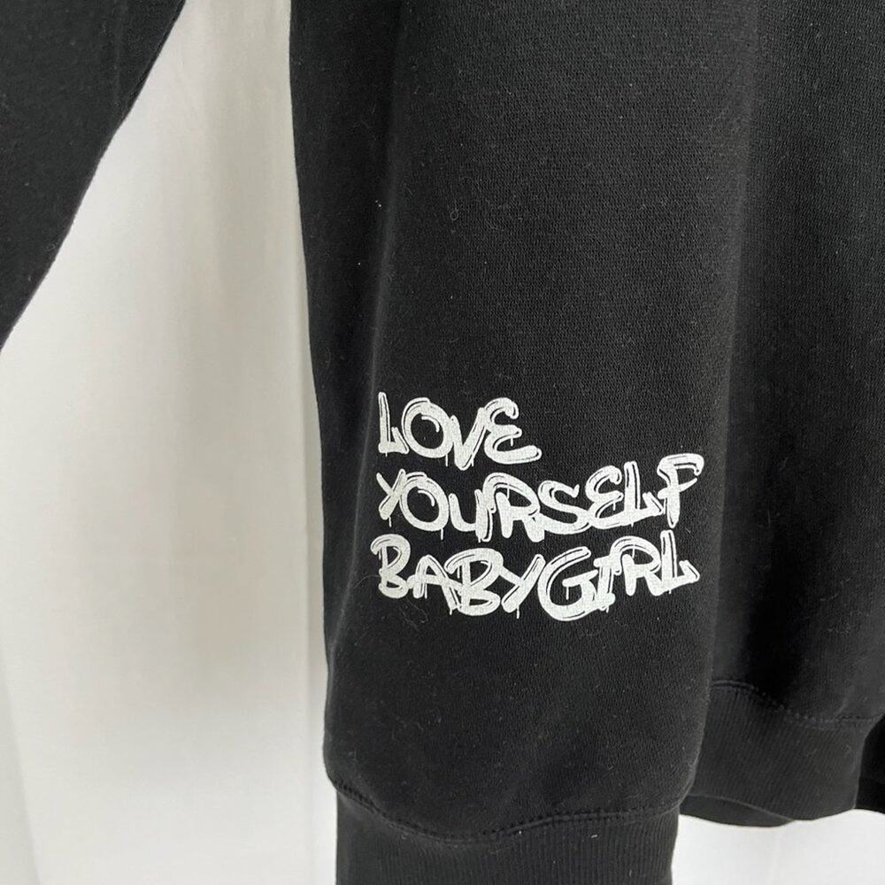 B. Simone Size L Baby Girl Pullover Crew Neck Sweatshirt Black - Picture 3 of 8